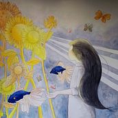 The Weaver. Traditional illustration, Watercolor Painting, Children's Illustration, Children's Literature, Picturebook, Stationer, and Design project by Vivian Burren - 11.29.2022