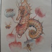 Mi proyecto del curso: Ilustración surrealista inspirada en la naturaleza. Traditional illustration, Pencil Drawing, Drawing, Artistic Drawing, Naturalistic Illustration, and Colored Pencil Drawing project by Sandrine Molinas - 11.29.2022