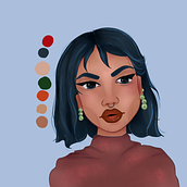 Meu projeto do curso: Retrato de personagens femininas com Procreate. Un progetto di Illustrazione tradizionale, Illustrazione digitale e Disegno digitale di Clara Julia Leite e Silva - 30.11.2022
