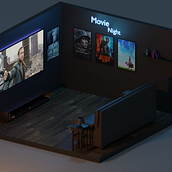 Movie Room. 3D, Design de interiores, Modelagem 3D, e 3D Design projeto de connorjw2001 - 30.11.2022