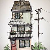 Mijn project van de cursus: Creëer expressieve architecturale schetsen met kleurstiften. Sketching, Drawing, Architectural Illustration, Sketchbook & Ink Illustration project by Angelique - 11.30.2022