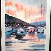 Bateaux à l'Aquarelle . % Valérie Born tarafından hazırlanan Geleneksel illüstrasyon projesi - 11.30.2022