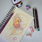 Mi proyecto del curso: Dibujo de retratos llamativos con lápices de colores. Un projet de Dessin, Dessin de portrait, Carnet de croquis, Dessin aux cra , et ons de couleur de arteceledon - 29.11.2022