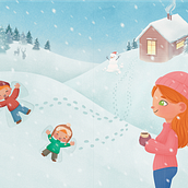 Childrens Book Spread - Winter Wonderland. Traditional illustration project by Jasmin Noetzel - 11.26.2022