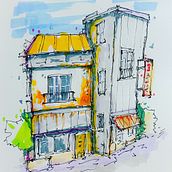 My project for course: Expressive Architectural Sketching with Colored Markers. Sketching, Drawing, Architectural Illustration, Sketchbook & Ink Illustration project by Christian Jayne - 11.28.2022
