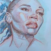 My project for course: Vibrant Portrait Drawing with Colored Pencils. Desenho, Desenho de retrato, Sketchbook, e Desenho com lápis de cor projeto de patsvandam - 01.12.2022