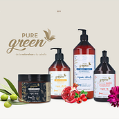 Branding & Packaging Pure Green. Design, Design Management, Editorial Design, Product Design, Br, ing, Identit, Traditional illustration, Graphic Design, Packaging, Vector Illustration, and Creativit project by Gabriela Del Pino Uzcategui - 01.12.2019