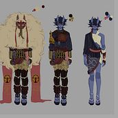 Meu projeto do curso: Desenho de personagens repletos de carisma - Shirogane "Oni" Ao Ein Projekt aus dem Bereich Design von Figuren, Skizzenentwurf, Zeichnung, Stor, telling, Stor, board, Artistische Zeichnung und Erzählung von Ariel Lemos Assis d'Arêde - 02.12.2022