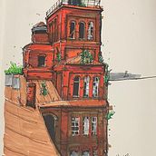My project for course: Expressive Architectural Sketching with Colored Markers. Un projet de Esquisse , Dessin, Illustration architecturale, Carnet de croquis et Illustration à l'encre de Mark Simkins - 02.12.2022