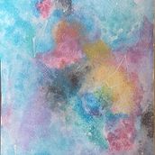 Galaxia y flores. Traditional illustration, Fine Arts, Painting, and Watercolor Painting project by clapacegu - 12.04.2022
