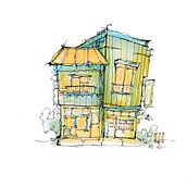 My project for course: Expressive Architectural Sketching with Colored Markers. Sketching, Drawing, Architectural Illustration, and Sketchbook project by Clare Eastgate - 12.01.2022