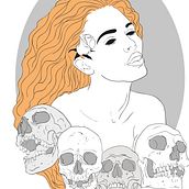 Lilith fuera del Paraíso. Traditional illustration, Fine Arts, Vector Illustration, Drawing, Logo Design, Digital Illustration, and Portrait Drawing project by Eliana Fernandez - 12.06.2022