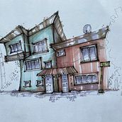 My project for course: Expressive Architectural Sketching with Colored Markers. Un proyecto de Bocetado, Dibujo, Ilustración arquitectónica, Sketchbook e Ilustración con tinta de Maryam Pourhashemi - 02.12.2022