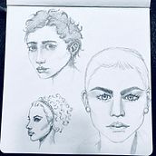 My project for course: Portrait Sketchbooking: Explore the Human Face. Projekt z dziedziny Sketching,  R, sunek, Portret,  R, sunek art, st, czn i Sketchbook użytkownika Debi - 06.12.2022