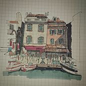 Mon projet : Esquisses d'architecture expressives aux feutres de couleur. Sketching, Drawing, Architectural Illustration, Sketchbook & Ink Illustration project by Alejandro Gómez De La Torre - 12.06.2022