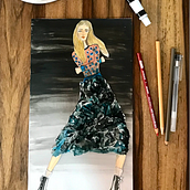 Mi proyecto del curso:  Técnicas creativas para la ilustración de moda Ein Projekt aus dem Bereich Traditionelle Illustration und Collage von Melissa Montenegro - 05.12.2022