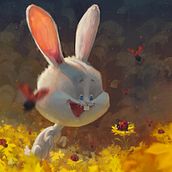 Rabbit and Ladybug. Traditional illustration project by regnery_anja - 12.06.2022
