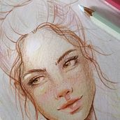 Meu projeto do curso: Desenho de retratos vibrantes com lápis de cor. Drawing, Portrait Drawing, Sketchbook, and Colored Pencil Drawing project by Yasmin Lima - 12.06.2022
