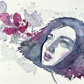 My project for course: Expressive Watercolor Portraits. Traditional illustration, Fine Arts, Painting, Watercolor Painting, and Portrait Drawing project by garciamichelle - 12.06.2022