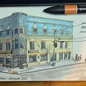 My project for course: Expressive Architectural Sketching with Colored Markers. Sketching, Drawing, Architectural Illustration, Sketchbook & Ink Illustration project by caroline_gingras1 - 12.04.2022