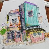 Mi proyecto del curso: Dibujo arquitectónico expresivo con marcadores de colores. Sketching, Drawing, Architectural Illustration, Sketchbook & Ink Illustration project by Daniela Barrios - 12.08.2022