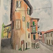 Architectuur tekenen met aquarel en inkt. Ilustração tradicional, e Arquitetura projeto de Cora Bijsterveld - 08.12.2022