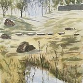 Mon projet du cours : Paysages naturels à l’aquarelle. Fine Arts, Painting, and Watercolor Painting project by Evelyne Daumeries - 12.09.2022
