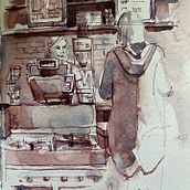 Urban sketch (on location drawing with other sketchers). Un projet de Illustration traditionnelle de fairouz - 09.12.2022