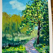 My project for course: Landscape Painting with Gouache for Beginners. Fine Arts, Painting, Naturalistic Illustration, and Gouache Painting project by Jennifer Sabrina Siyyadri - 12.10.2022