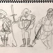 Los 3 guerreros obesos. Traditional illustration, Character Design, Digital Illustration, Children's Illustration, and Narrative project by Luciana Gabriel - 12.10.2022
