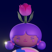 My project for course: Kawaii Character Creation in 3D with Blender . Een project van Traditionele illustratie, Ontwerp van personages, Digitale illustratie,  3D-modellering y Manga van Mila Nieuwenhuis - 09.12.2022