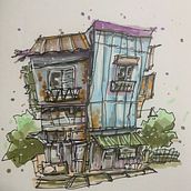My project for course: Expressive Architectural Sketching with Colored Markers. Sketching, Drawing, Architectural Illustration, Sketchbook & Ink Illustration project by Kip Keith - 12.10.2022