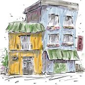 My project for course: Expressive Architectural Sketching with Colored Markers. Sketching, Drawing, Architectural Illustration, Sketchbook & Ink Illustration project by Isabelle Lambert - 12.10.2022