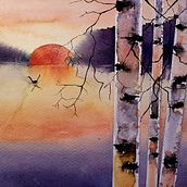 Mein Abschlussprojekt für den Kurs: Atmosphärische Landschaften in Aquarell. Artes plásticas, Pintura, e Pintura em aquarela projeto de Susanne Lerjen - 12.12.2022