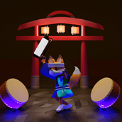 Meu projeto do curso: Criação de personagens 3D com Blender . Un progetto di 3D, Character design, Modellazione 3D, Character design 3D e Progettazione 3D di Thiago Shida - 06.12.2022