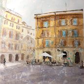 Meu projeto do curso: Técnicas modernas para paisagens urbanas em aquarela. Painting, and Watercolor Painting project by curv - 12.12.2022