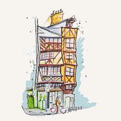 Paysage urbain de Nantes. Traditional illustration project by aurelien_photo - 12.08.2022