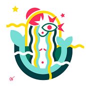 Starbucks "La sirène". Projekt z dziedziny Trad, c i jna ilustracja użytkownika Aurélie - 13.12.2022