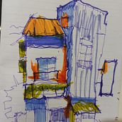 Mi proyecto del curso: Dibujo arquitectónico expresivo con marcadores de colores. Sketching, Drawing, Architectural Illustration, Sketchbook & Ink Illustration project by cipriano_navarro - 12.14.2022