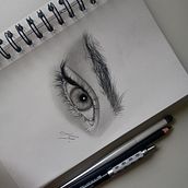 Eye sketch . Pencil Drawing, Drawing, Sketching, Creativit, and Realistic Drawing project by Julia Grela - 07.14.2022