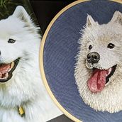 My project for course: Embroidered Pet Portraits: The Thread Painting Technique. Een project van Borduurwerk, Naturalistische illustratie y Textielontwerp van krisinthegarden - 14.12.2022