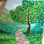 Mi proyecto del curso: Pintura de paisajes con gouache para principiantes. Fine Arts, Painting, Naturalistic Illustration, and Gouache Painting project by Alberto Díaz Martínez - 12.13.2022