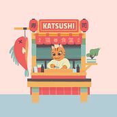 Katsushi Game Concept. Un proyecto de Desarrollo de videojuegos, Diseño de personajes e Ilustración tradicional de Kai Kai - 14.12.2022