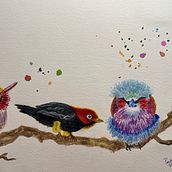 My project for course: Artistic Watercolor Techniques for Illustrating Birds. Watercolor Painting project by Pamela Doherty - 12.13.2022