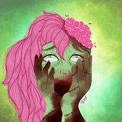 zombie paint brush. Traditional illustration, and Digital Illustration project by Carolina Conde - 09.27.2020