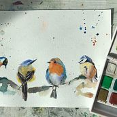 My project for course: Artistic Watercolor Techniques for Illustrating Birds. Traditional illustration, Watercolor Painting, Realistic Drawing, and Naturalistic Illustration project by zhengnan1206 - 12.18.2022