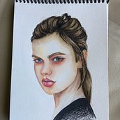 Meu projeto do curso: Retrato em aquarela a partir de uma fotografia. Un progetto di Illustrazione tradizionale, Pittura ad acquerello e Disegno di ritratti di Fernanda Manfroi - 16.12.2022