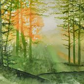 Mein Abschlussprojekt für den Kurs: Verträumte Aquarell-Landschaften: Halte Licht fest. Painting, and Watercolor Painting project by heidrunknoch - 12.17.2022