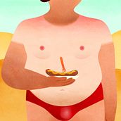 Beach Body Illustration. Traditional illustration, and Vector Illustration project by Christopher Burgholz - 12.17.2022