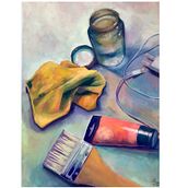 Clean your desk: Contemporary Oil Painting Techniques. Fine Arts, Painting, and Oil Painting project by Aneta Biskupová - 12.17.2022